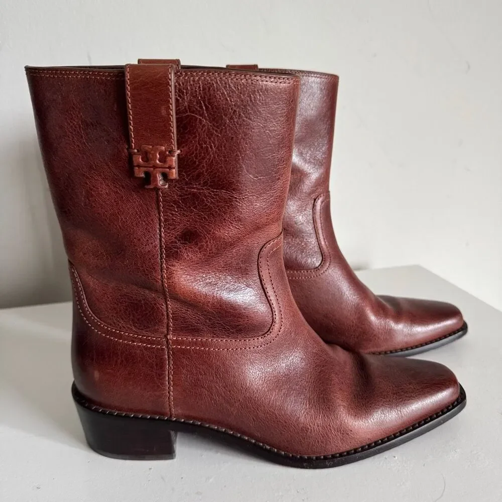 Tory Burch City Western Brown Boots Women’s Size 8